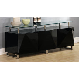 Rowley Black High Gloss Sideboard 3 Doors - Lavish Kitchen Isle