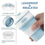 Lavish Kitchen Isle collapsible silicone telescopic water bottle foldable leakproof cup, portable and compact for travel and outdoor use.