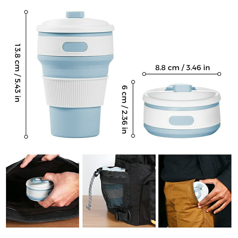 Collapsible Silicone Telescopic Water Bottle Foldable Portable Leakproof Cup