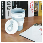 Lavish Kitchen Isle collapsible silicone water bottle, foldable and leakproof, shown in compact, portable form for travel and outdoor use.