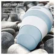 Lavish Kitchen Isle collapsible silicone telescopic water bottle, foldable and leakproof, portable for outdoor and travel use.