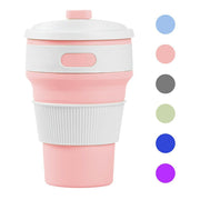 Lavish Kitchen Isle collapsible silicone telescopic water bottle folded and expanded, leakproof portable cup for travel and outdoor use.
