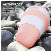 Lavish Kitchen Isle collapsible silicone telescopic water bottle, foldable, portable, leakproof cup for outdoor use.