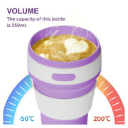 Lavish Kitchen Isle collapsible silicone telescopic water bottle folded and open, portable leakproof foldable cup for travel and outdoor use.