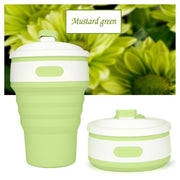 Lavish Kitchen Isle collapsible silicone telescopic water bottle, foldable, portable, leakproof, with a flexible design for travel use.