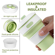 Lavish Kitchen Isle collapsible silicone water bottle, portable foldable leakproof cup, ideal for outdoor activities and travel.
