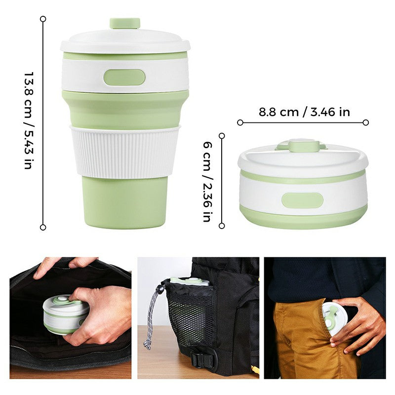 Collapsible Silicone Telescopic Water Bottle Foldable Portable Leakproof Cup