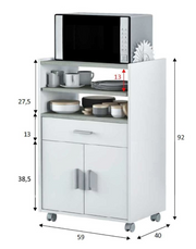 White and Grey Kitchen Trolley - Lavish Kitchen Isle