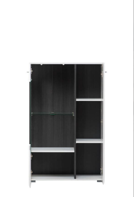 Regal White Gloss and Black Short Display Cabinet
