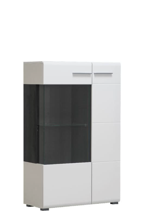 Regal White Gloss and Black Short Display Cabinet