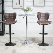 Set of 2 HOMCOM adjustable height swivel bar stools in black PU leather with a sleek design.