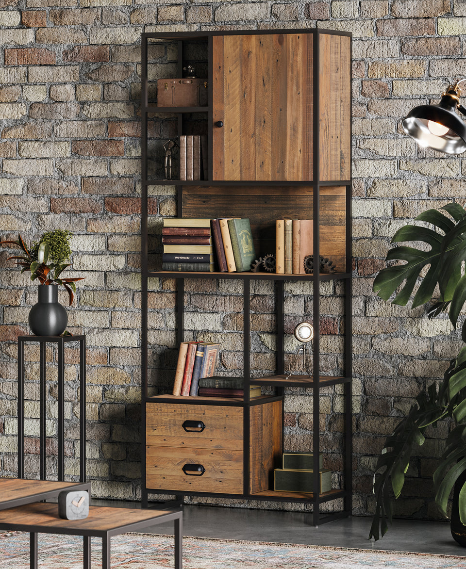 Ooki Reclaimed Wood Large Open Bookcase