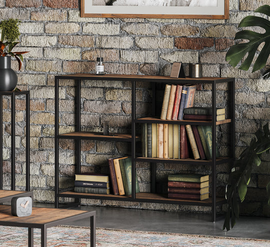Ooki Reclaimed Wood  Low Open Bookcase