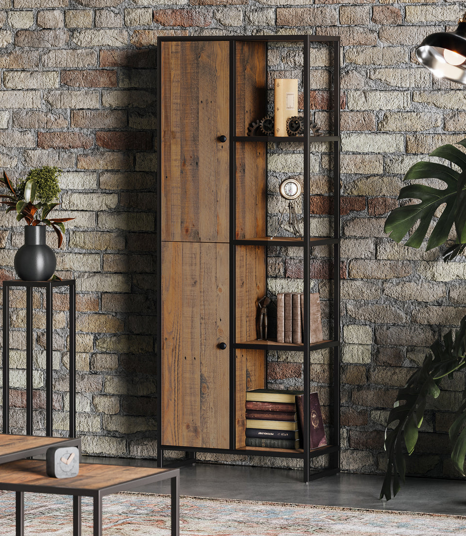 Ooki Reclaimed Wood Tall Funky Bookcase