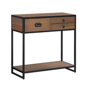 Baumhaus Ooki reclaimed wood small console table with sleek design and natural wood finish, suitable for entryways or living rooms.
