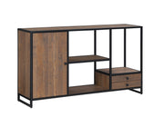 Ooki reclaimed wood funky open console table by Baumhaus featuring a modern design with natural wood finish and open shelving.