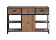 Ooki Reclaimed Wood Large Console Table With Doors - Lavish Kitchen Isle