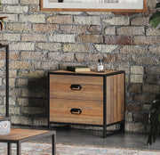 Baumhaus Ooki Reclaimed Wood modular low chest of drawers with natural wood finish and multiple storage compartments.