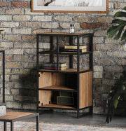 Baumhaus Ooki reclaimed wood modular tall open shelving unit with multiple compartments, natural wood finish, modern design