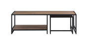 Ooki reclaimed wood coffee table with removable side table by Baumhaus, showcasing rustic design and natural wood finish.