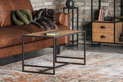 Ooki reclaimed wood tall open coffee table by Baumhaus, showcasing a rustic design with spacious top and lower shelf.