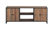 Baumhaus extra large reclaimed wood television cabinet with widescreen design, showcasing natural wood grain and spacious storage.