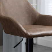 Set of 2 Adjustable Bar Stools – PU Leather, Swivel & Gas Lift Design