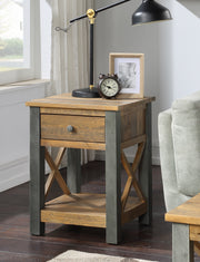 Urban Elegance - Reclaimed Lamp Table With Drawer - Lavish Kitchen Isle