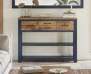 Blue Baumhaus console table with sleek design, ideal for hallway or entryway, featuring a modern and functional style.