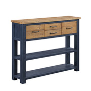 Blue Baumhaus console table with sleek design, perfect for hallways or entryways, featuring a vibrant blue finish and modern style.
