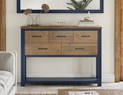 Baumhaus Splash of Blue sideboard showcasing a stylish console table with vibrant blue finish and sleek design.