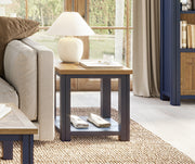 Baumhaus Splash of Blue Lamp Table with a sleek design and vibrant blue finish, perfect for modern living room decor.