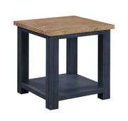 Baumhaus Splash of Blue lamp table with a sleek blue finish and modern design, showcasing its smooth surface and stylish legs.