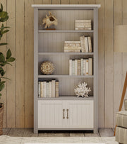 Greystone - Large Open Bookcase with Doors - Lavish Kitchen Isle