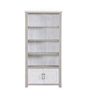 Greystone - Large Open Bookcase with Doors - Lavish Kitchen Isle