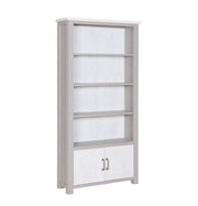 Greystone - Large Open Bookcase with Doors - Lavish Kitchen Isle