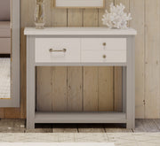 Baumhaus Greystone hall table with sleek wooden finish, featuring a modern design and sturdy construction for entryway decor.