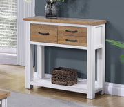 White small console table by Baumhaus with sleek design and clean lines, perfect for entryways or living spaces.