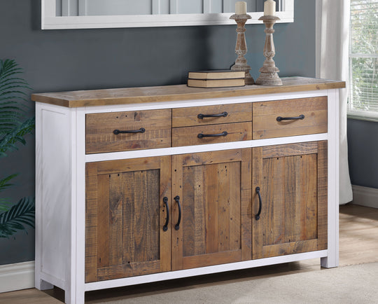 White - Sideboard 3 Door / 3 Drawer