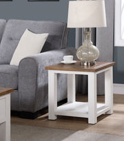 Baumhaus white lamp table with a sleek design and modern aesthetic, showcasing clean lines and a polished finish.