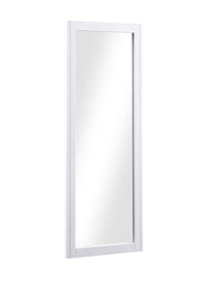 Baumhaus white extra long wall mirror hanging in landscape and portrait orientations, showcasing its sleek design.