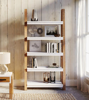 Baumhaus Trinity reclaimed large open bookcase with multiple shelves and a rustic wood finish.