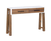 Baumhaus Trinity reclaimed console table with open design showcasing natural wood grain and rustic charm.