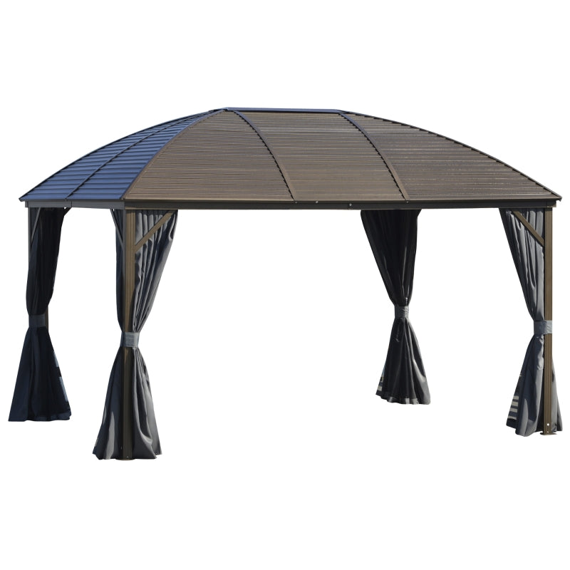 Hardtop Gazebo Canopy with Metal Roof  3 x 4m- Dark Grey