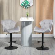 Set of 2 Adjustable Velvet Bar Stools Stylish Breakfast Stools for Kitchen, Home Bar, and Café with Footrest - Lavish Kitchen Isle