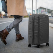 4-Piece Luggage Set - Durable PP Suitcase with Travel Tote & Toiletry Kit (Rose Gold, Red, Grey) - Lavish Kitchen Isle