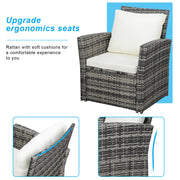 Outdoor Rattan Sofa Combination Four-piece Package-Grey