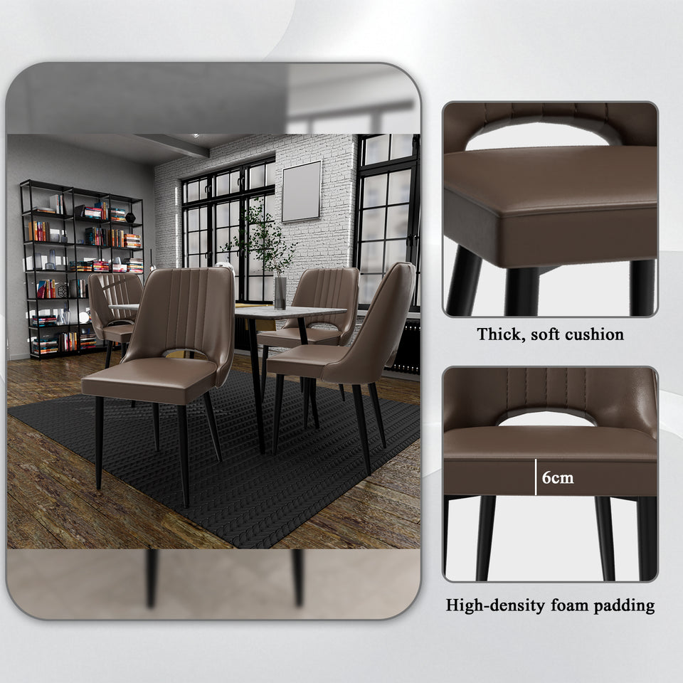 Ergonomic Dining & Accent Chairs - High Back Faux Leather Seating for Kitchen/Office