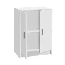 White  Universal Storage Cupboard 59cm Wide 2-Door for Home or Office