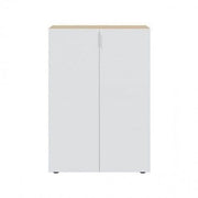 White and oak effect shoe rack cabinet with 2 doors, 72cm wide, designed for 30 pairs of shoes, by Lavish Kitchen Isle.